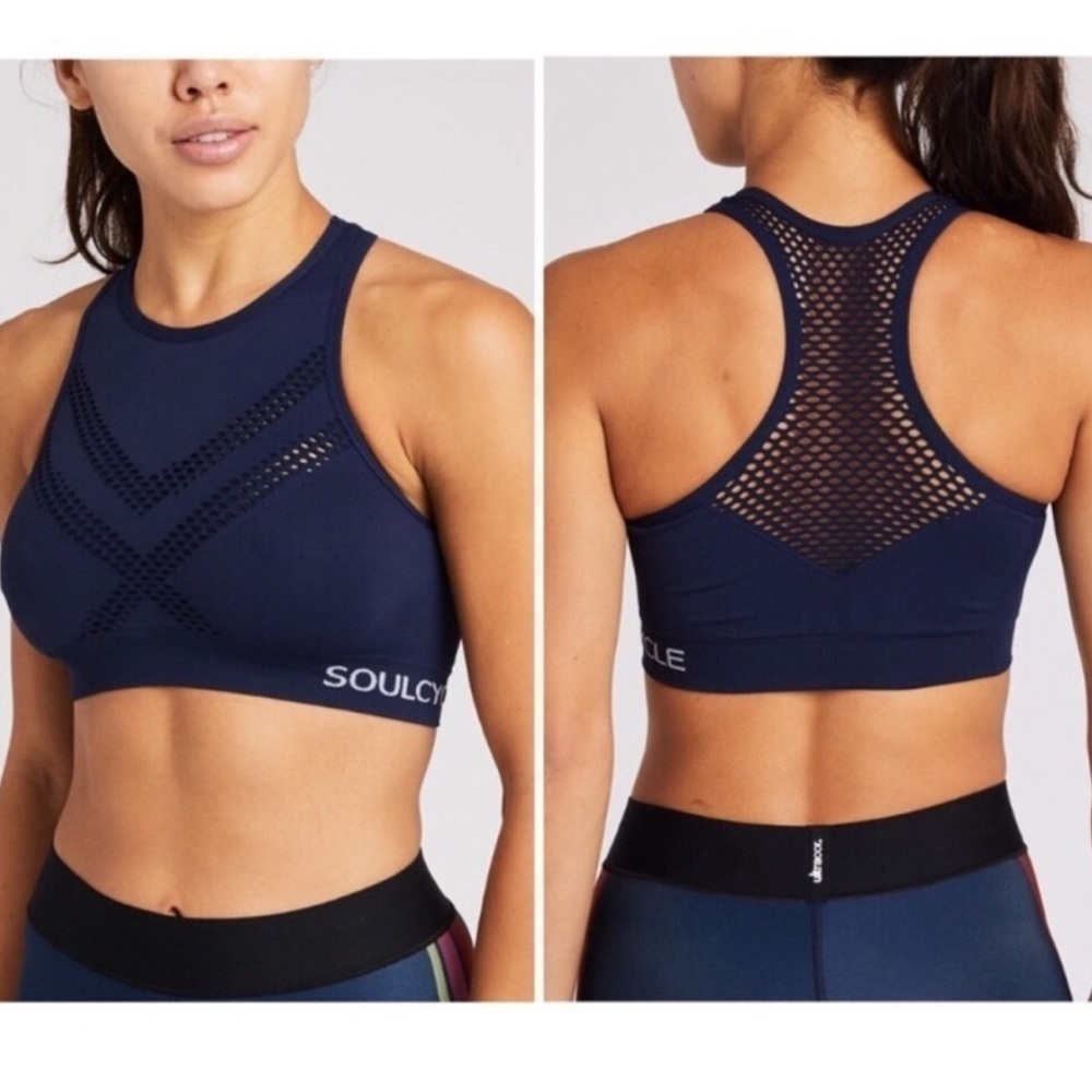 Soulcycle Top Sports Bra Navy Blue XS Excellent Condition Great Excerise Top - Picture 2 of 5